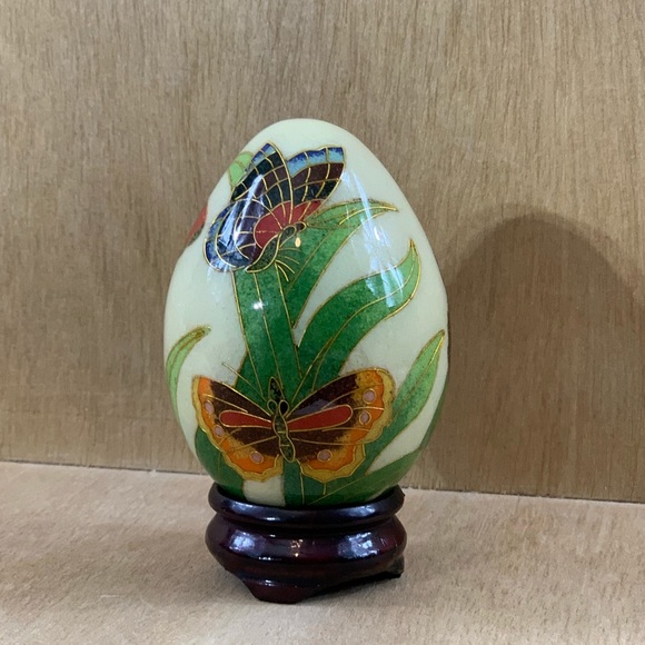 Other - Butterfly Porcelain Egg With Case